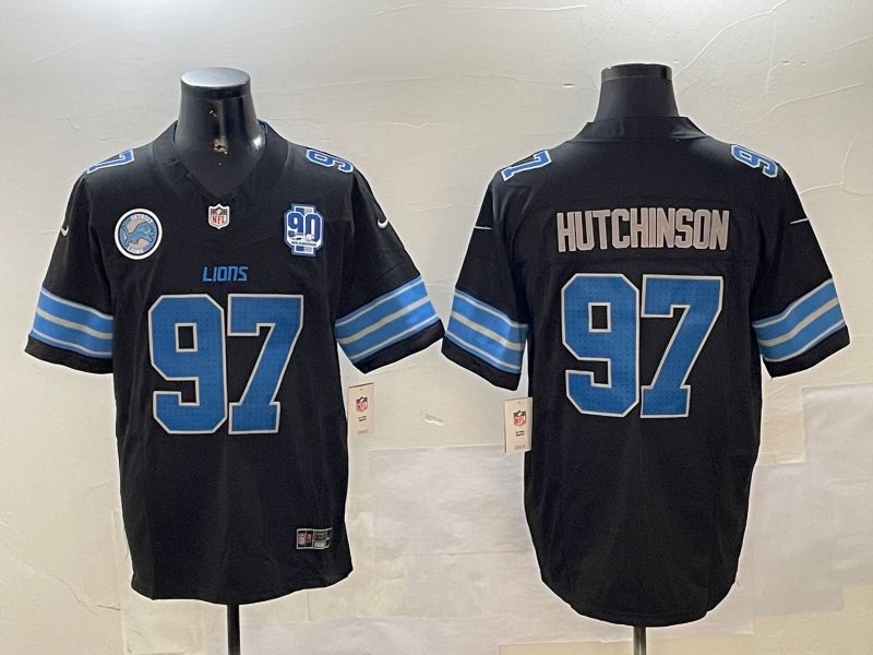 Men Detroit Lions #97 Hutchinson Black three generations 2024 Nike Limited NFL Jersey style 4->detroit lions->NFL Jersey